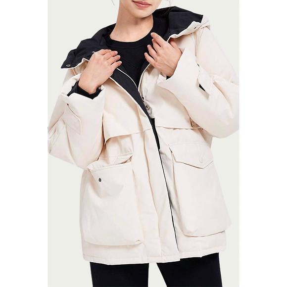 NEW NAP hooded shell down coat in ivory - Picture 1 of 6